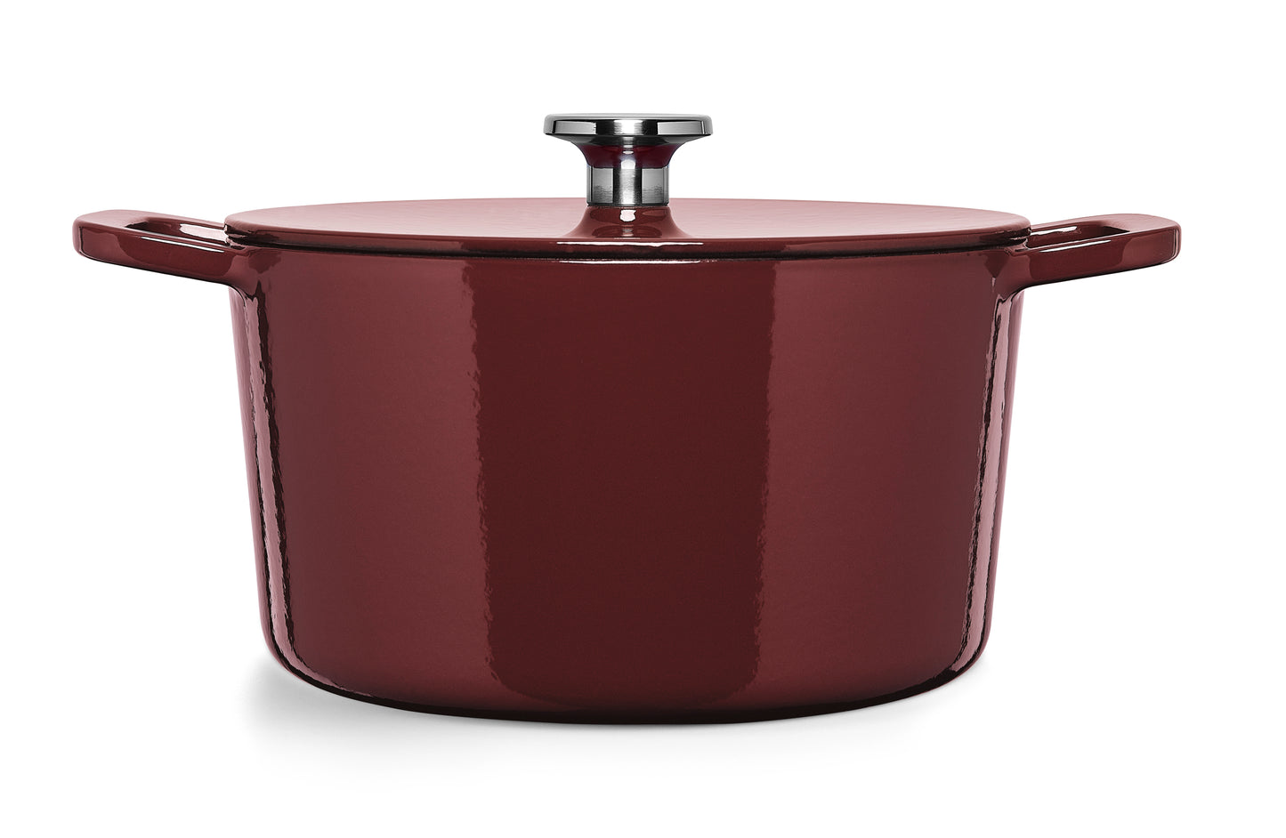 Fissler Moments Collection Gusseisen Topf 24 cm Burgunderrot