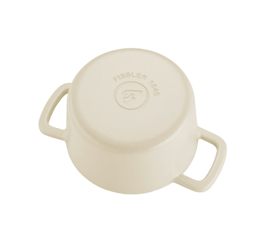 Fissler Moments Collection Gusseisen Topf 20 cm Elfenbeinweiß