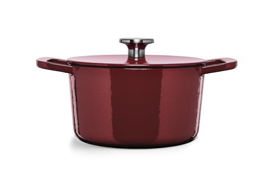 Fissler Moments Collection Gusseisen Topf 20 cm Burgunderrot