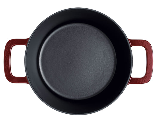 Fissler Moments Collection Gusseisen Topf 24 cm Burgunderrot